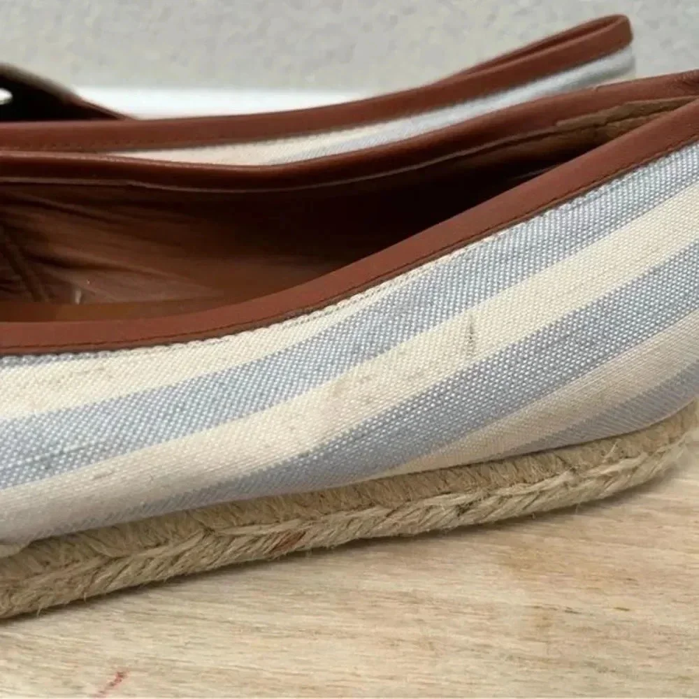 Hunter Adler Blue & White Stripe Espadrille Flats 40 / 9